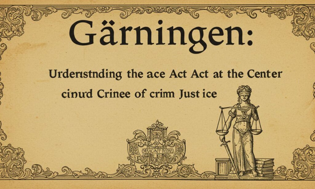 Gärningen: Understanding the Act at the Center of Crime and Justice
